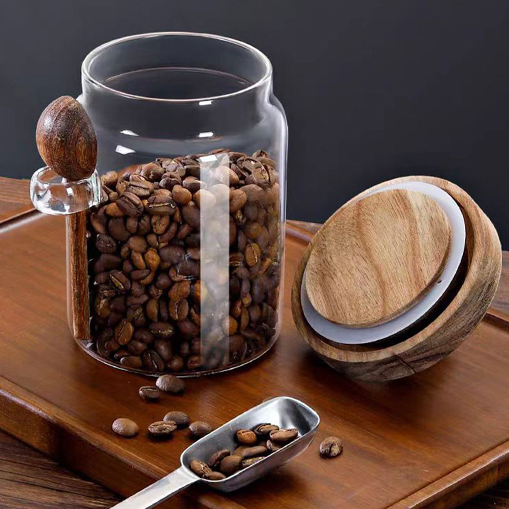 Canister Coffee Sugar Tea - Glass Coffee Bean Storage Jar Airtight
