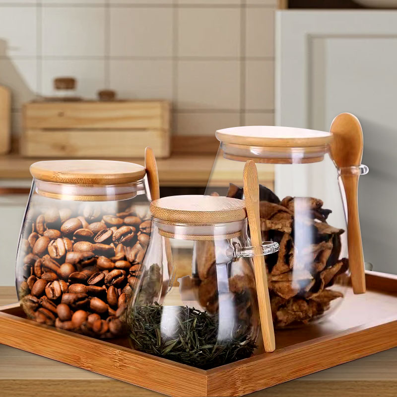 34oz sealed glass jar with spo - Coffee Tea Jar Set recension och pris