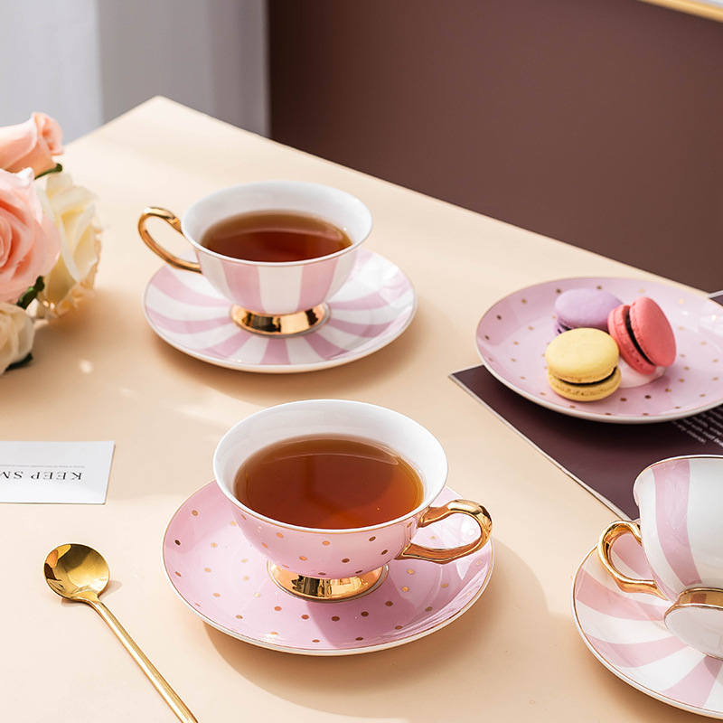 Ceramic Pink Coffee Mugs with  - Coffee Tea Sugar Set recension och pris