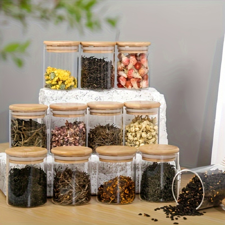 12pcs/set Airtight Glass Stora - Coffee Tea Jar Set recension och pris