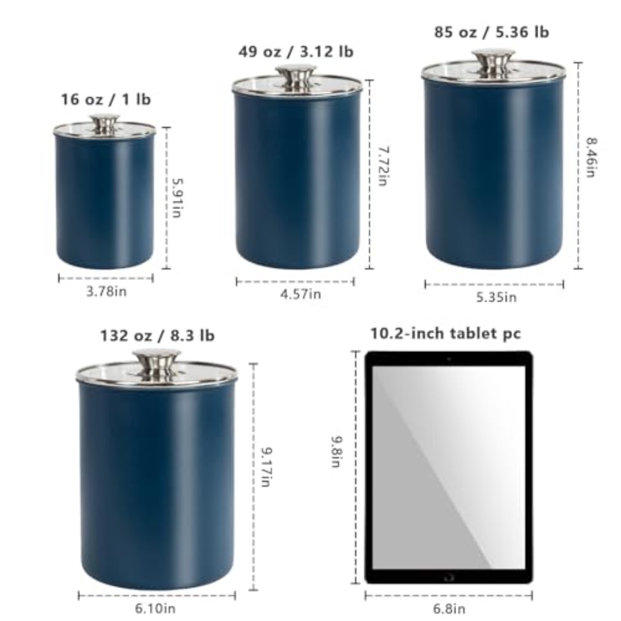 Stainless Steel Food Canister  - Canister Coffee Sugar Tea recension och pris