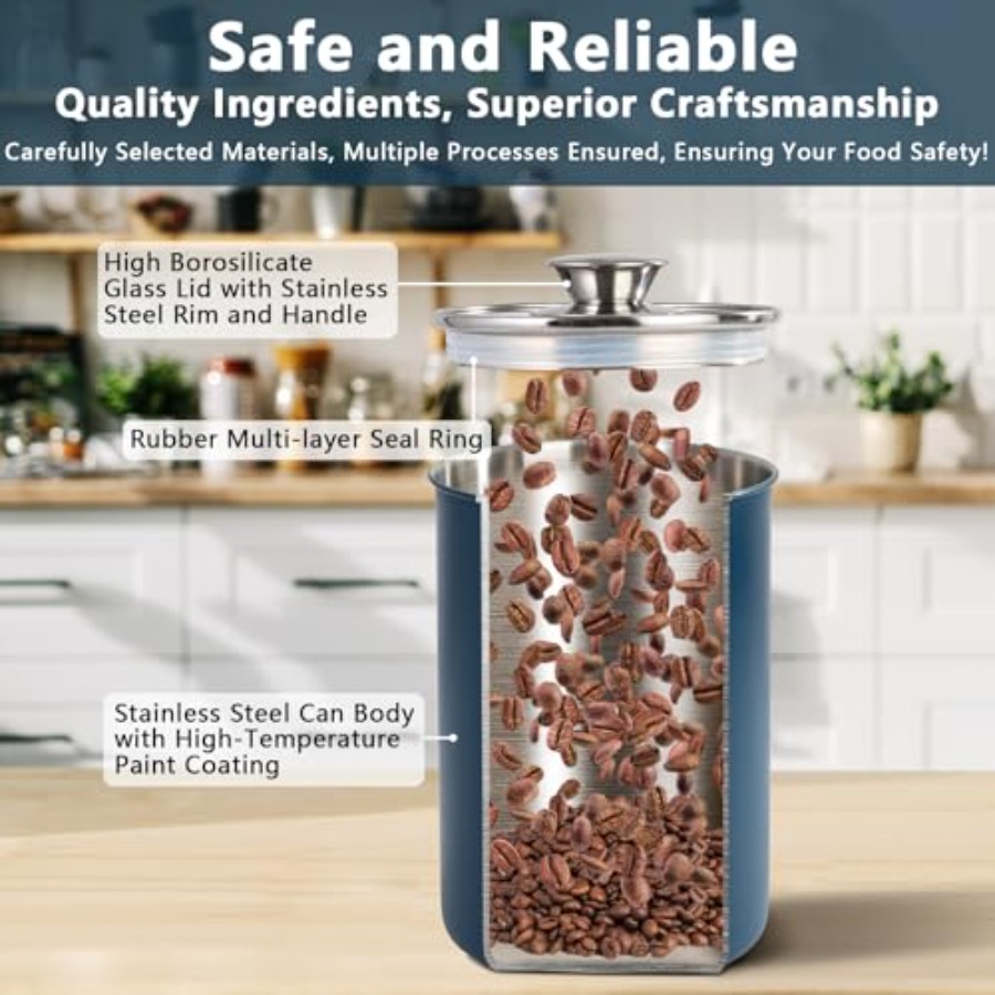 Stainless Steel Food Canister  - Canister Coffee Sugar Tea recension och pris