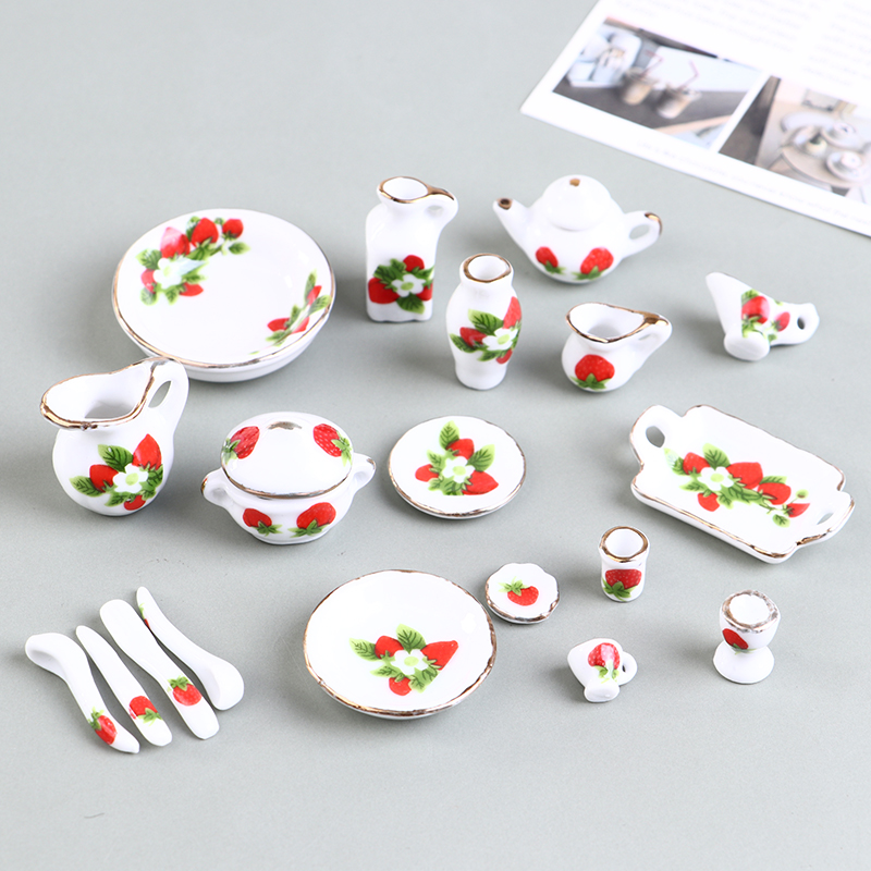 1 Set 1:12 Miniature Doll Hous - Coffee Tea Sugar Set recension och pris
