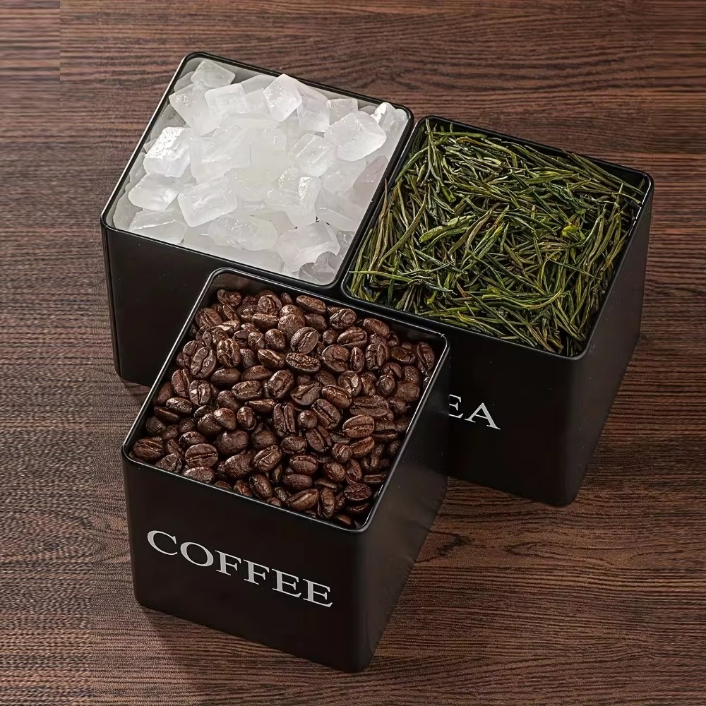 3PCS Kitchen Tin Box Airtight  - Canister Coffee Sugar Tea recension och pris