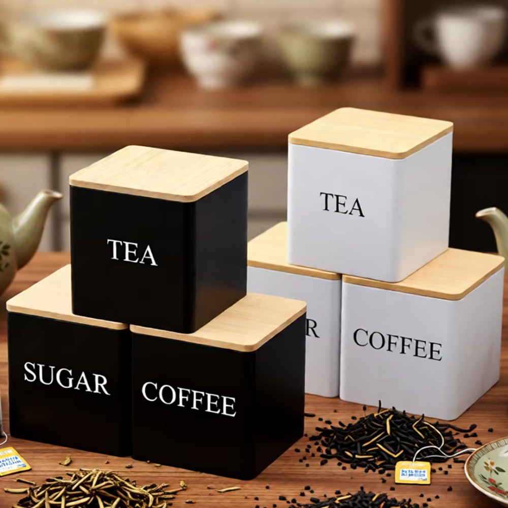 3PCS Kitchen Tin Box Airtight  - Canister Coffee Sugar Tea recension och pris