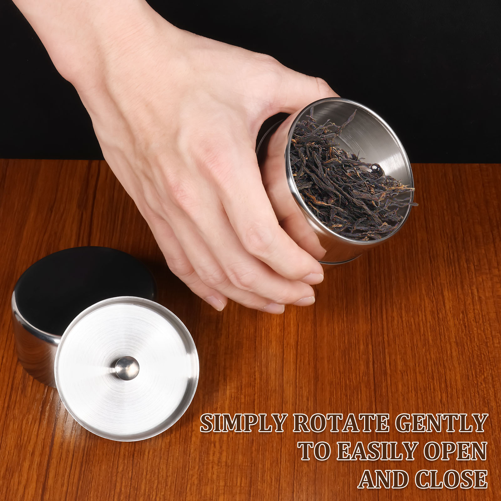 Stainless Steel Tea Leaf Tins  - Canister Coffee Sugar Tea recension och pris
