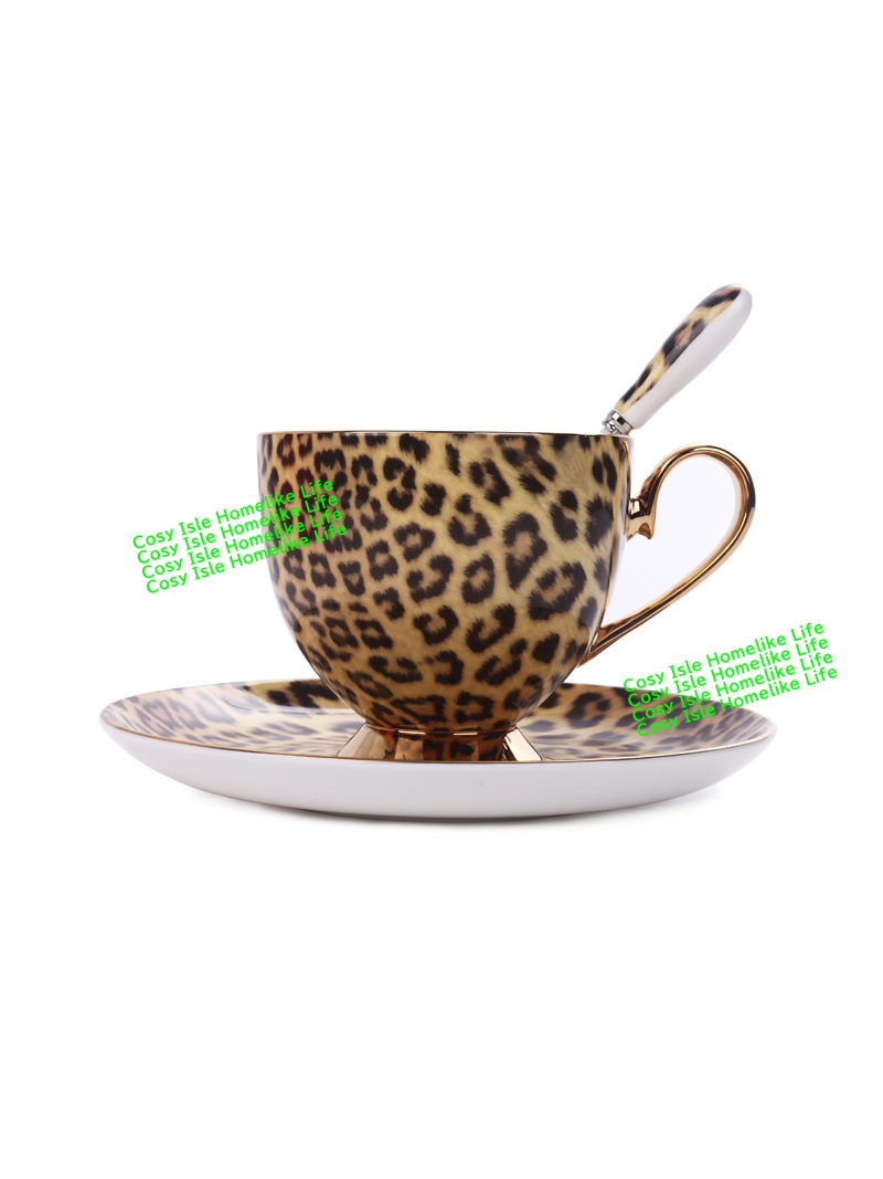 Gold Color Bone China Leopard  - Coffee Tea Festival recension och pris