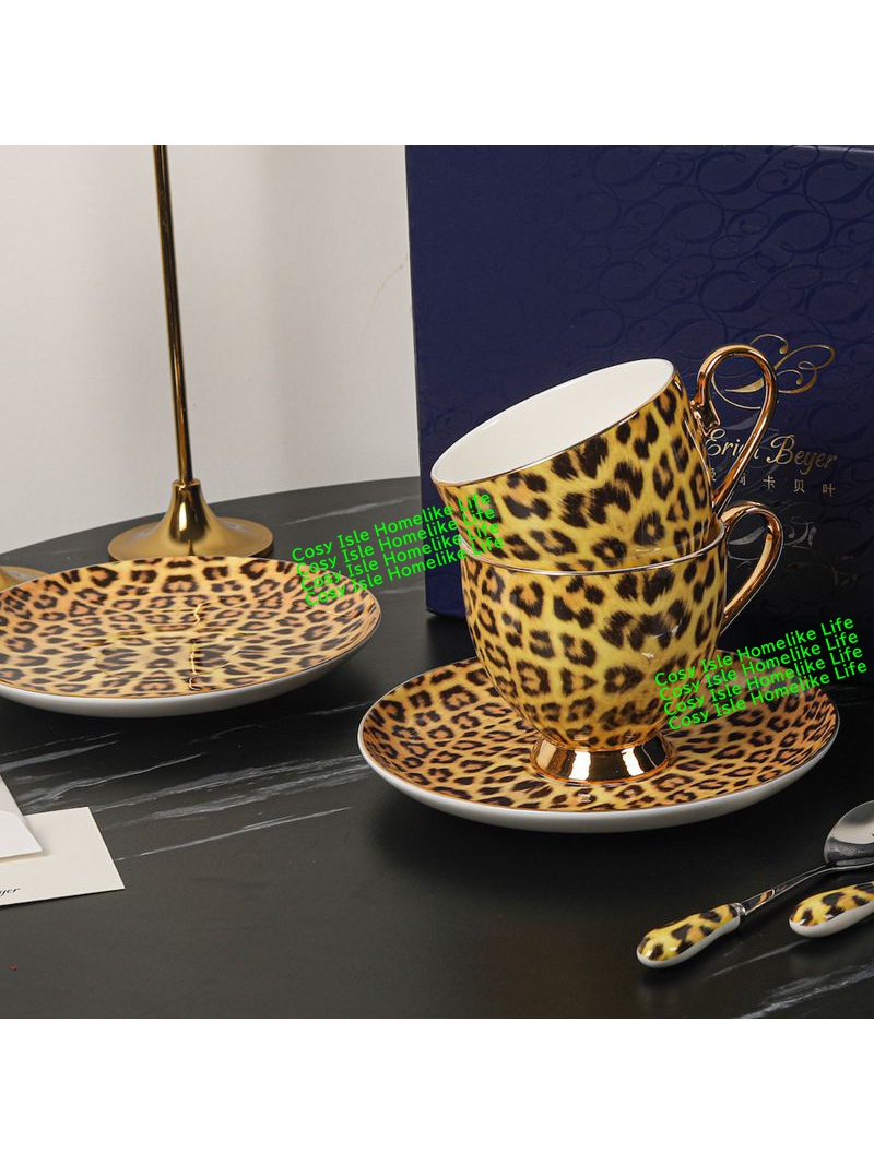 Gold Color Bone China Leopard  - Coffee Tea Festival recension och pris