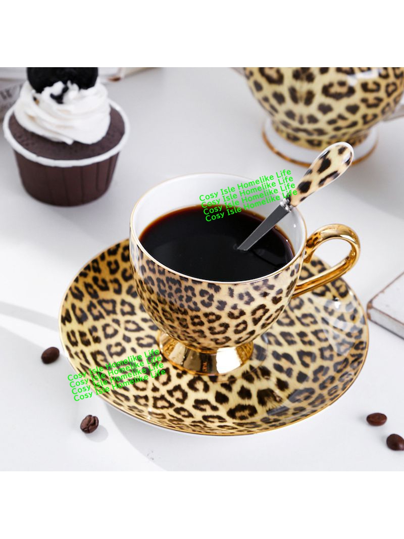 Gold Color Bone China Leopard  - Coffee Tea Festival recension och pris
