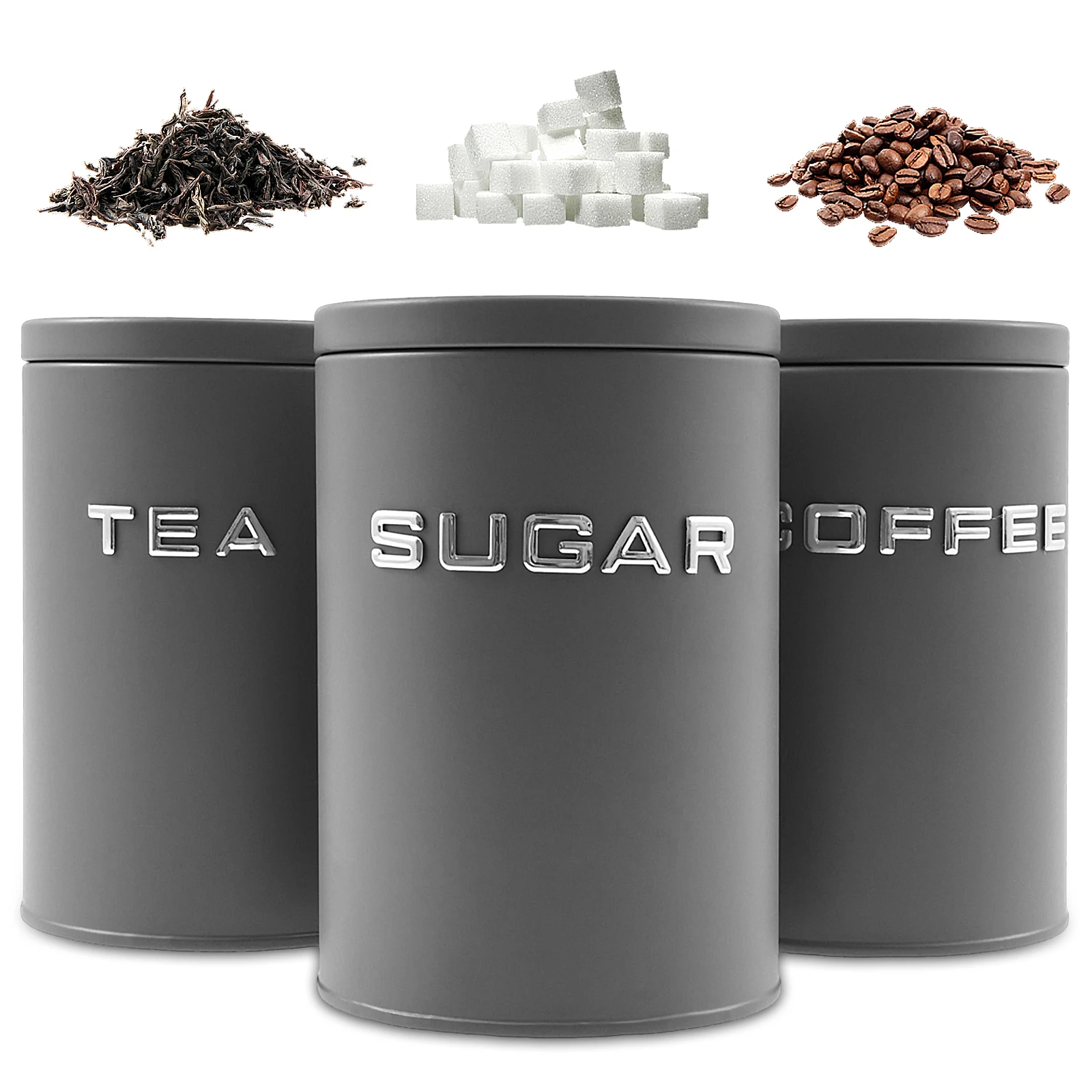 3 Pcs Tea Coffee Sugar Caniste - Canister Coffee Sugar Tea recension och pris